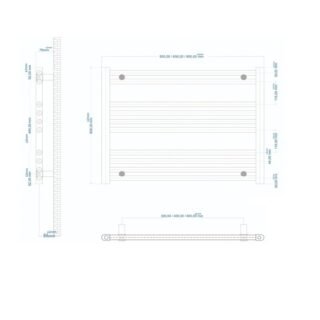 Eastbrook Westward Straight Heated Towel Rail - Chrome - Image 4