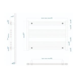 Eastbrook Westward Straight Heated Towel Rail - Chrome - Image 16