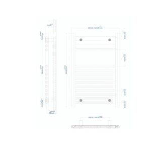 Eastbrook Westward Straight Heated Towel Rail - Chrome - Image 19