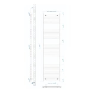 Eastbrook Westward Straight Heated Towel Rail - Chrome - Image 24