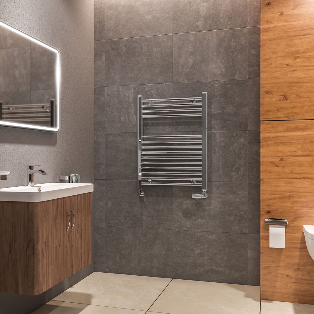 Eastbrook Westward Straight Heated Towel Rail – Chrome - 800mm x 600mm