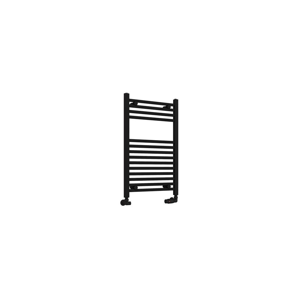 Eastbrook Wingrave Straight Heated Towel Rail – Matt Black - 800mm x 500mm
