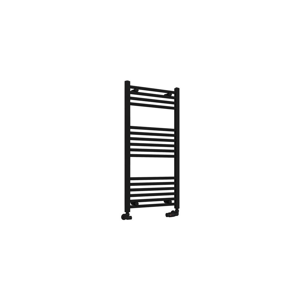 Eastbrook Wingrave Straight Heated Towel Rail – Matt Black - 1000mm x 500mm