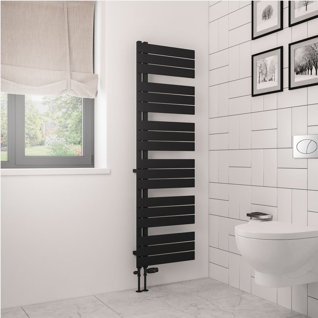 Eastbrook Helmsley Designer Heated Towel Rail – Matt Black - 1640mm x 500mm