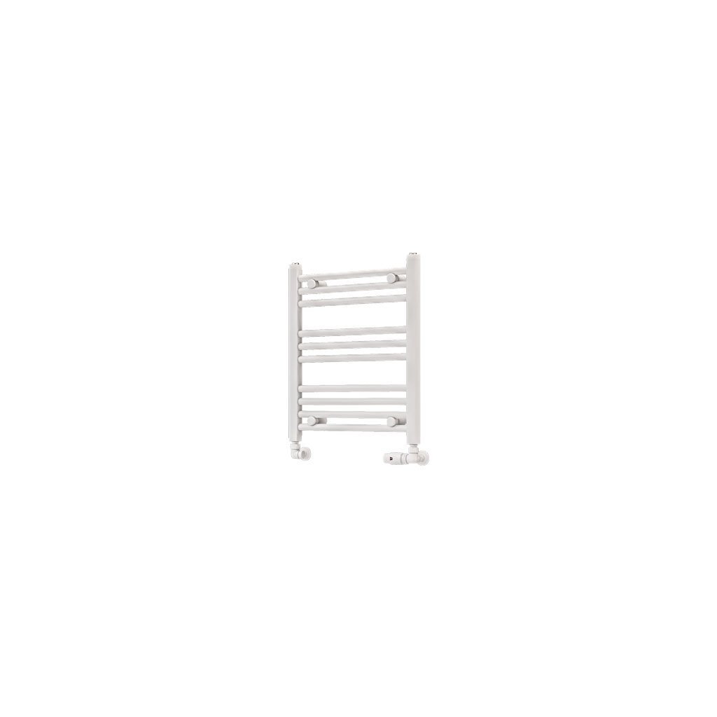 Eastbrook Wingrave Straight Heated Towel Rail – Matt White - 600mm x 500mm
