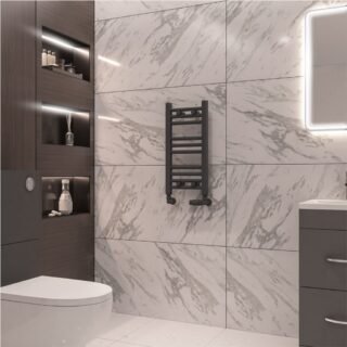 Eastbrook Wingrave Straight Heated Towel Rail - Matt Anthracite - Image 2