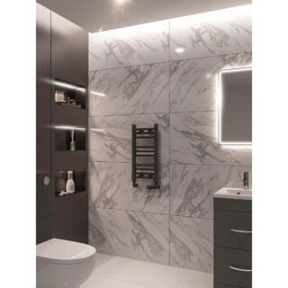 Eastbrook Wingrave Straight Heated Towel Rail - Matt Anthracite - Image 3