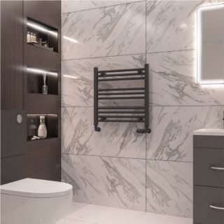 Eastbrook Wingrave Straight Heated Towel Rail - Matt Anthracite - Image 8