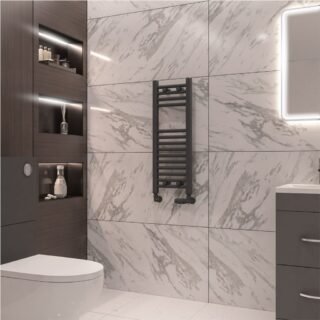 Eastbrook Wingrave Straight Heated Towel Rail - Matt Anthracite - Image 11