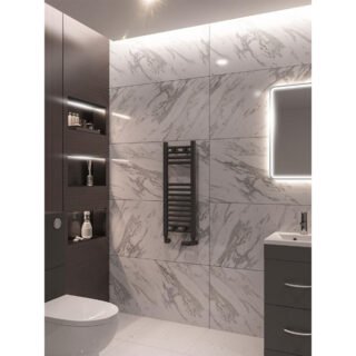 Eastbrook Wingrave Straight Heated Towel Rail - Matt Anthracite - Image 38