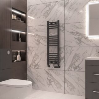 Eastbrook Wingrave Straight Heated Towel Rail - Matt Anthracite - Image 15