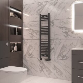 Eastbrook Wingrave Straight Heated Towel Rail - Matt Anthracite - Image 19