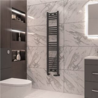 Eastbrook Wingrave Straight Heated Towel Rail - Matt Anthracite - Image 23