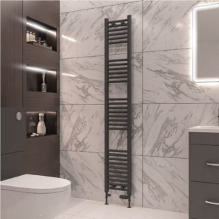 Eastbrook Wingrave Straight Heated Towel Rail - Matt Anthracite - Image 31