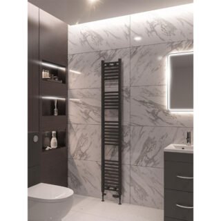 Eastbrook Wingrave Straight Heated Towel Rail - Matt Anthracite - Image 58