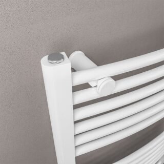 Eastbrook Wingrave Curved Heated Towel Rail - Gloss White - Image 3