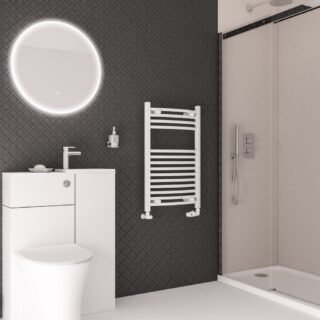 Eastbrook Wingrave Curved Heated Towel Rail - Gloss White - Image 5