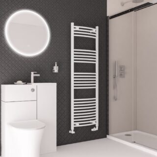 Eastbrook Wingrave Curved Heated Towel Rail - Gloss White - Image 14