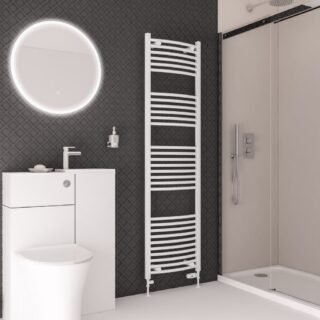 Eastbrook Wingrave Curved Heated Towel Rail - Gloss White - Image 17
