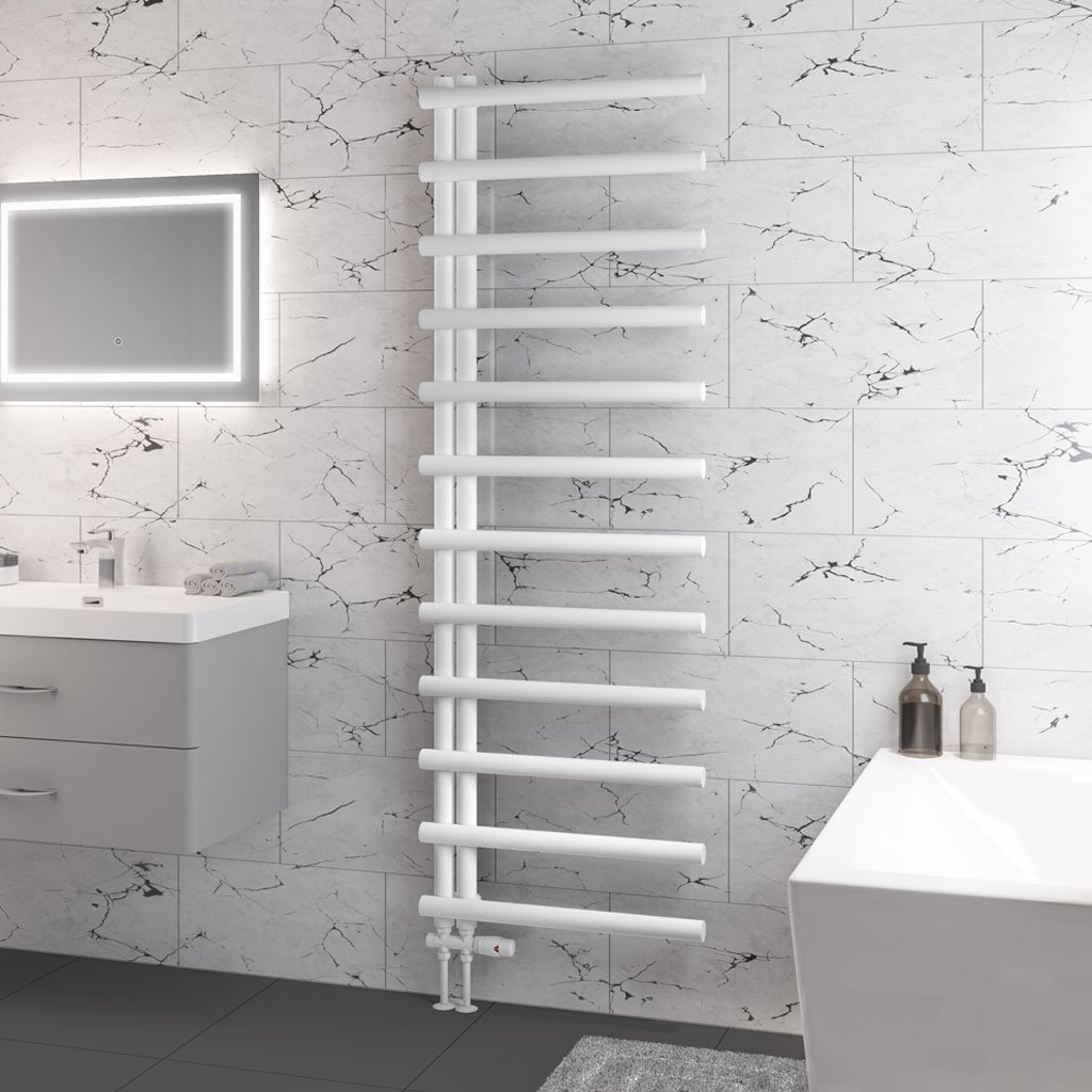 Eastbrook Marlow E-Style Designer Heated Towel Rail – Matt White - 1750mm x 600mm