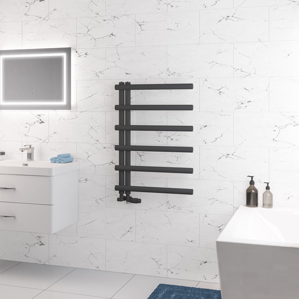 Eastbrook Marlow E-Style Designer Heated Towel Rail – Matt Anthracite - 850mm x 600mm