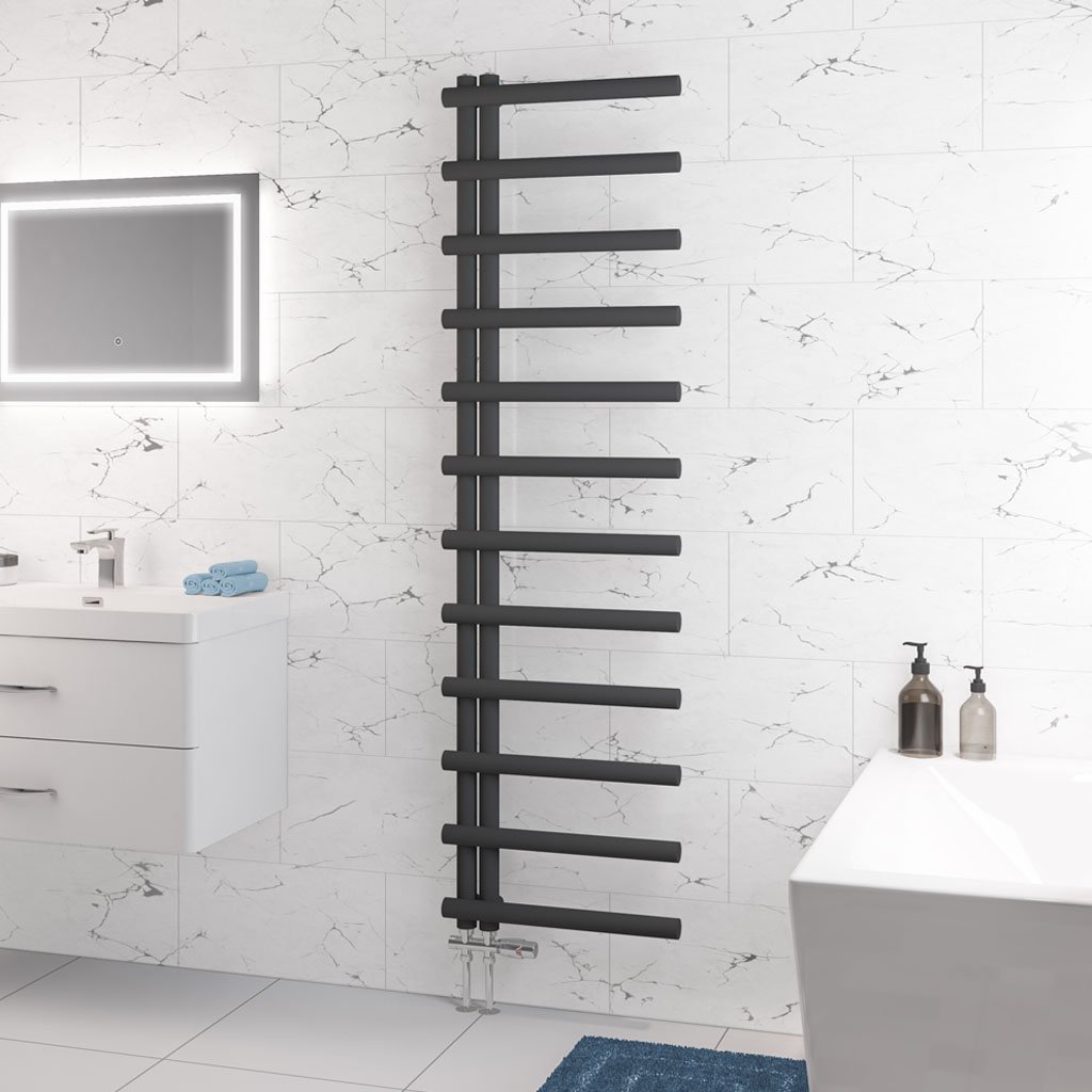 Eastbrook Marlow E-Style Designer Heated Towel Rail – Matt Anthracite - 1750mm x 500mm