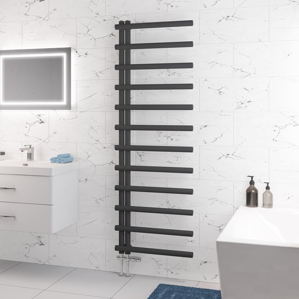 Eastbrook Marlow E-Style Designer Heated Towel Rail – Matt Anthracite - 1750mm x 600mm