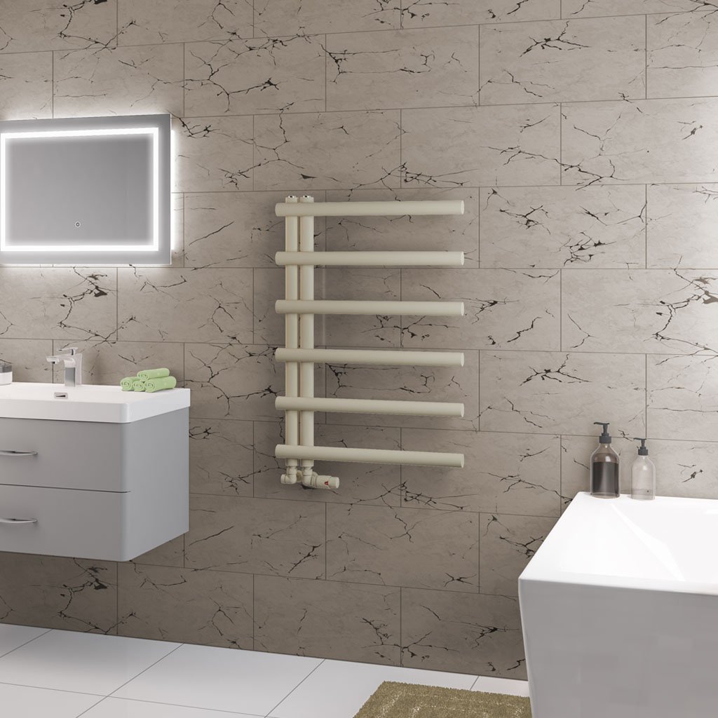 Eastbrook Marlow E-Style Designer Heated Towel Rail – Matt Cappuccino - 850mm x 600mm
