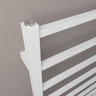Eastbrook Tuscan Square Straight Heated Towel Rail - Gloss White - Image 3