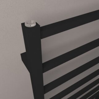 Eastbrook Tuscan Square Straight Heated Towel Rail - Matt Black - Image 3