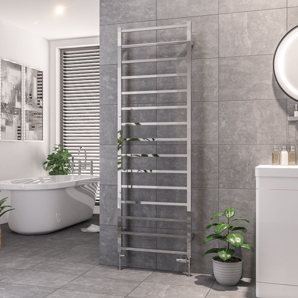 Eastbrook Tuscan Square Straight Heated Towel Rail – Chrome - 1800mm x 600mm