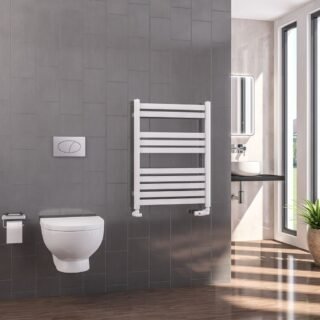 Eastbrook Defford Designer Straight Heated Towel Rail - Gloss White - Image 5