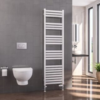 Eastbrook Defford Designer Straight Heated Towel Rail - Gloss White - Image 8