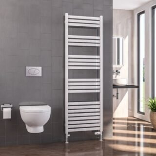 Eastbrook Defford Designer Straight Heated Towel Rail - Gloss White - Image 9