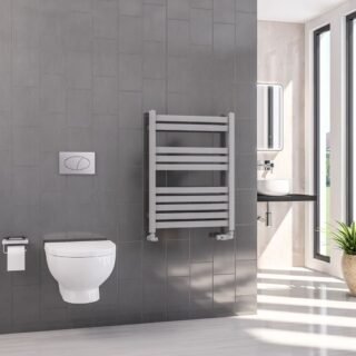 Eastbrook Defford Designer Straight Heated Towel Rail - Matt Grey - Image 5