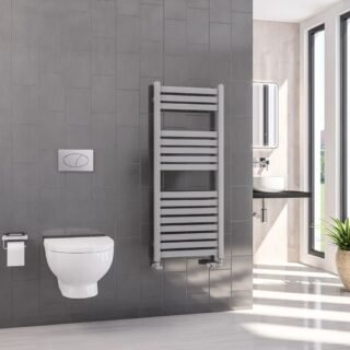 Eastbrook Defford Designer Straight Heated Towel Rail - Matt Grey - Image 6