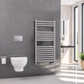 Eastbrook Defford Designer Straight Heated Towel Rail - Matt Grey - Image 7