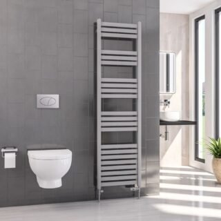 Eastbrook Defford Designer Straight Heated Towel Rail - Matt Grey - Image 8
