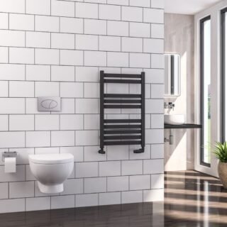 Eastbrook Defford Designer Straight Heated Towel Rail - Matt Anthracite - Image 2
