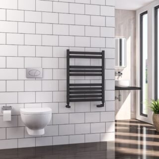 Eastbrook Defford Designer Straight Heated Towel Rail - Matt Anthracite - Image 5