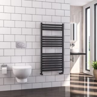 Eastbrook Defford Designer Straight Heated Towel Rail - Matt Anthracite - Image 7