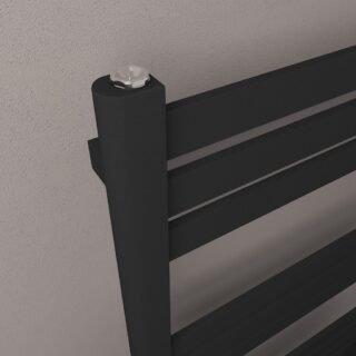 Eastbrook Defford Designer Straight Heated Towel Rail - Matt Black - Image 3