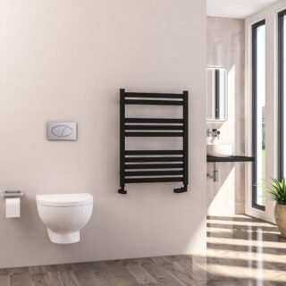Eastbrook Defford Designer Straight Heated Towel Rail - Matt Black - Image 5