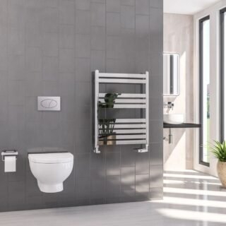 Eastbrook Defford Designer Straight Heated Towel Rail - Chrome - Image 5