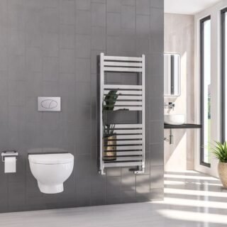 Eastbrook Defford Designer Straight Heated Towel Rail - Chrome - Image 6
