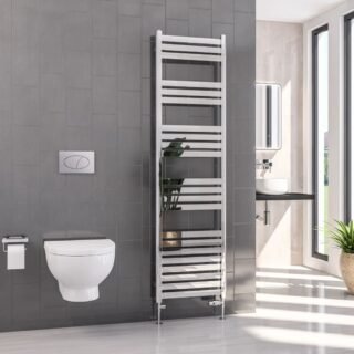 Eastbrook Defford Designer Straight Heated Towel Rail - Chrome - Image 8
