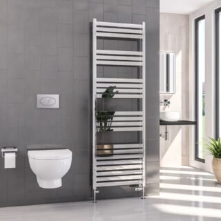 Eastbrook Defford Designer Straight Heated Towel Rail - Chrome - Image 9