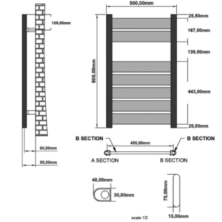Eastbrook Santero Designer Heated Towel Rail - Gloss White - Image 2