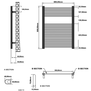 Eastbrook Santero Designer Heated Towel Rail - Gloss White - Image 3