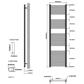 Eastbrook Santero Designer Heated Towel Rail - Gloss White - Image 6